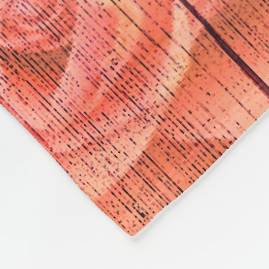 Roze landtekening fleece deken (Hoek)