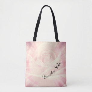 Roze landtekening tote bag