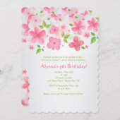 Roze langwerpige grensuitnodiging kaart (Voorkant / Achterkant)