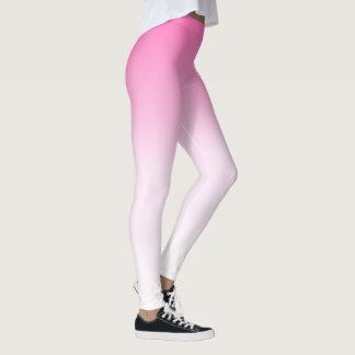 Roze langzaam naar wit vervagen leggings