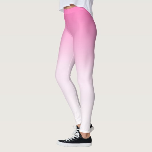 Roze langzaam naar wit vervagen leggings (Links)