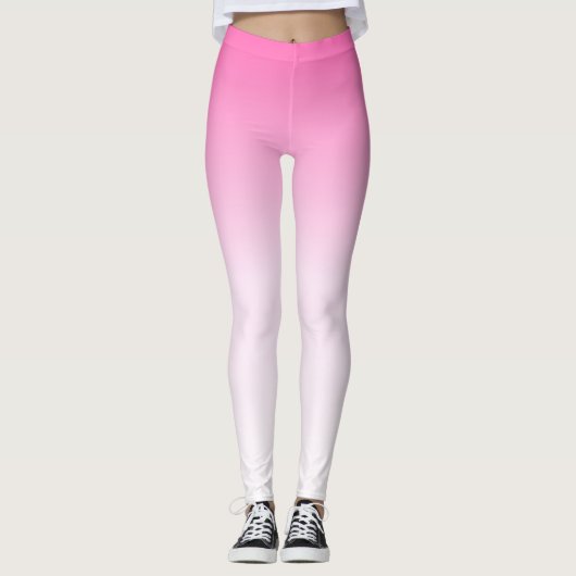 Roze langzaam naar wit vervagen leggings (Voorkant)