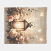 Roze Lantaarn Glow Boeket Fleece Deken (Voorkant (Horizontaal))