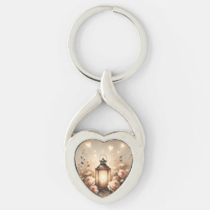 Roze Lantaarn Glow Boeket Sleutelhanger