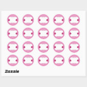  roze lantaarns blauw label stickers (Vel)