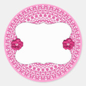  roze lantaarns blauw label stickers (Voorkant)