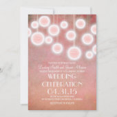 Roze lantaarns vintage bruiloft uitnodiging (Voorkant)