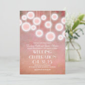 Roze lantaarns vintage bruiloft uitnodiging (Staand voorkant)