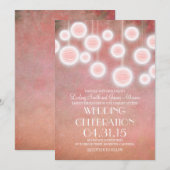 Roze lantaarns vintage bruiloft uitnodiging (Voorkant / Achterkant)