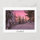 Roze Lapland sunset white text briefkaart (Voorkant)