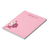 Roze laptop met aangename lijst voor de kerstman notitieblok (Linkerzijde)
