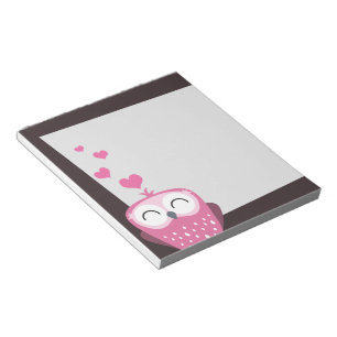 Roze laptop met opwindvlies en Love Hearts Notitieblok