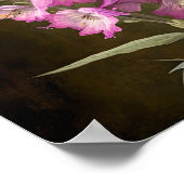 Roze Larkspur Flower Art Print Poster (Hoek)