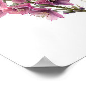 Roze Larkspur Flower Art Print Poster (Hoek)