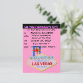 Roze Las Vegas Bachelorette Party Kaart (Staand voorkant)