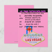 Roze Las Vegas Bachelorette Party Kaart (Voorkant / Achterkant)