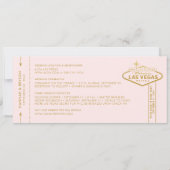 Roze Las Vegas Boarding Pass Save the Date Kaart (Achterkant)