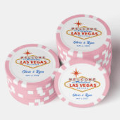 Roze Las Vegas bruiloft gunst Poker Chips (Opstapeling)