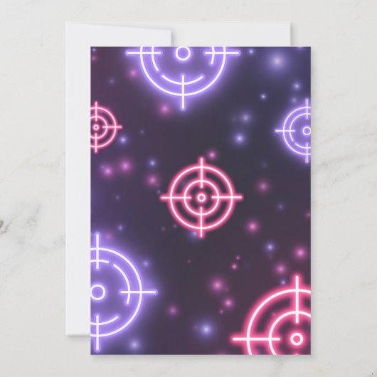 Roze Laser Label Glow Verjaardagsuitnodiging Kaart (Achterkant)