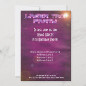 Roze laserpartij Label Kaart (Voorkant)