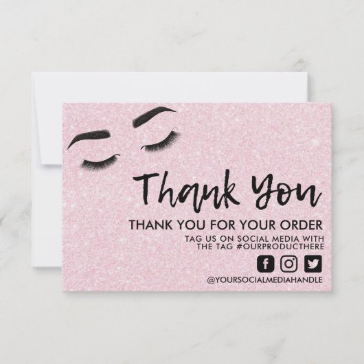 Roze Lashes Eyes Elegant Dank u het Tussenvoegsel  (Voorkant)