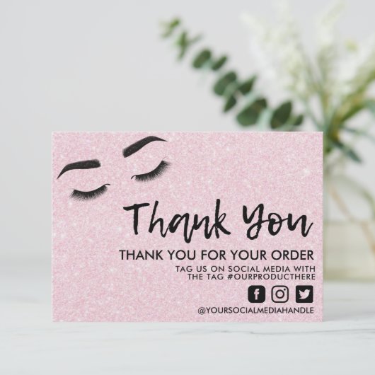 Roze Lashes Eyes Elegant Dank u het Tussenvoegsel  (Staand voorkant)