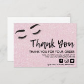 Roze Lashes Eyes Elegant Dank u het Tussenvoegsel  (Voorkant / Achterkant)