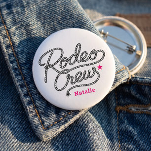 Roze Last Rodeo Crew Westerse Bach-feest Ronde Button 3,2 Cm