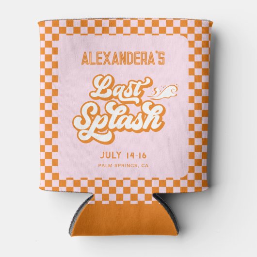 Roze Last Splash Pool Bachelorette Blikjeskoeler (Voorkant)