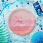 Roze Laten we Bunco Game Night spelen Papieren Bordje (Feest)