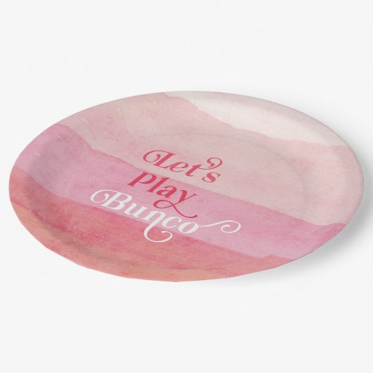 Roze Laten we Bunco Game Night spelen Papieren Bordje (Gekanteld)