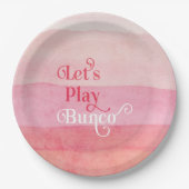 Roze Laten we Bunco Game Night spelen Papieren Bordje (Voorkant)