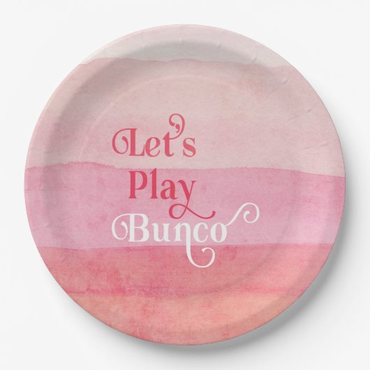 Roze Laten we Bunco Game Night spelen Papieren Bordje (Voorkant)