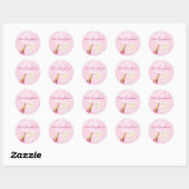 Roze "Laten we vieren!" Champagne Sticker (Vel)