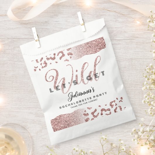 Roze Laten we Wild Animal Print Bachelorette Bach Bedankzakje (Geknipt)