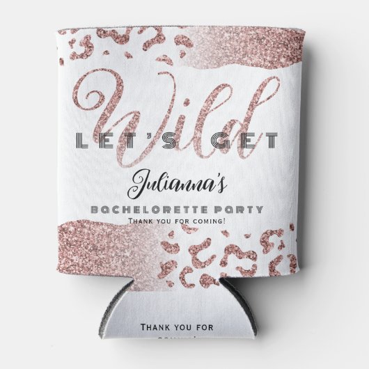 Roze Laten we Wild Animal Print Bachelorette Bach Blikjeskoeler (Voorkant)