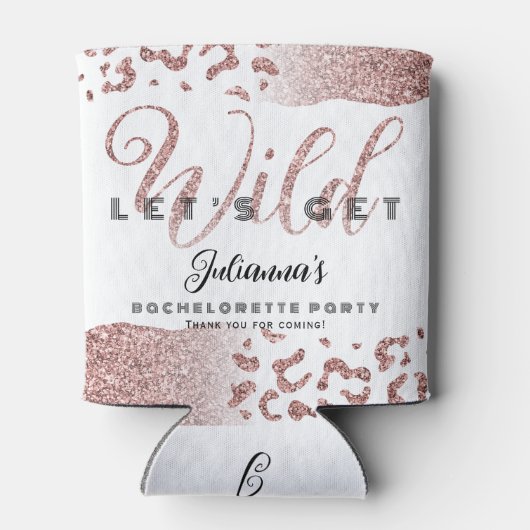 Roze Laten we Wild Animal Print Bachelorette Bach Blikjeskoeler (Achterkant)