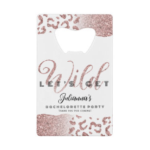 Roze Laten we Wild Animal Print Bachelorette Bach Creditkaart Flessenopener