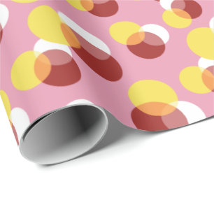 Roze Latijnse Geometrische Polka Dots Patroon Cadeaupapier