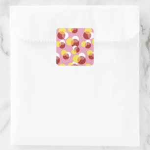 Roze Latijnse Geometrische Polka Dots Patroon Vierkante Sticker