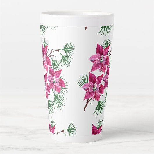 Roze latte mok van Poinsettia (Voorkant)