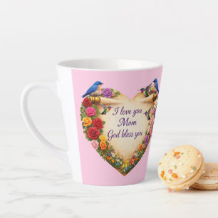 Roze Latte Mok voor Moeder met Hart