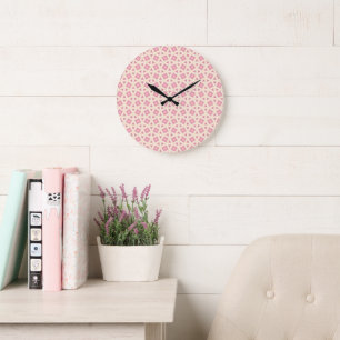 Roze Lattice Geometrisch Patroon Grote Klok