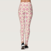 Roze Lattice Geometrisch Patroon Leggings (Achterkant)