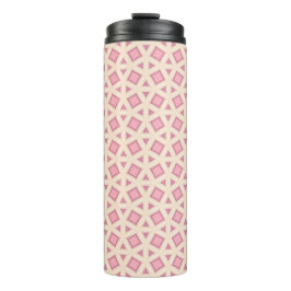 Roze Lattice Geometrisch Patroon Thermosbeker