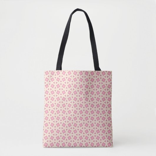 Roze Lattice Geometrisch Patroon Tote Bag (Voorkant)