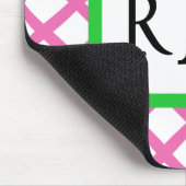 Roze Lattice Mousepad Monogrammed Muismat (Hoek)