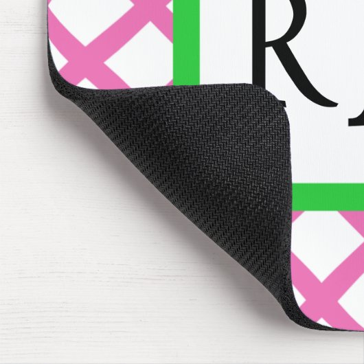Roze Lattice Mousepad Monogrammed Muismat (Hoek)