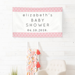 Roze Latticework, Marokkaanse Trellis, Baby shower Spandoek