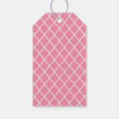 Roze Latticework, Marokkaanse Trellis, Birthday Cadeaulabel (Achterkant)